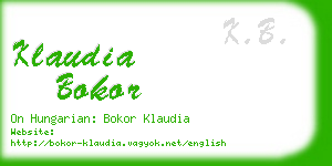 klaudia bokor business card